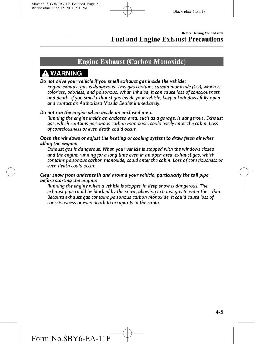 Mazda 3 II 2 owners manual / page 151