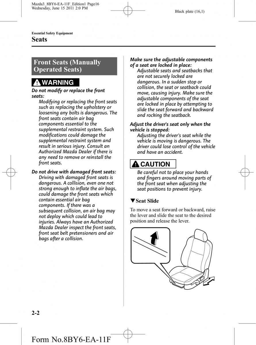 Mazda 3 II 2 owners manual / page 16