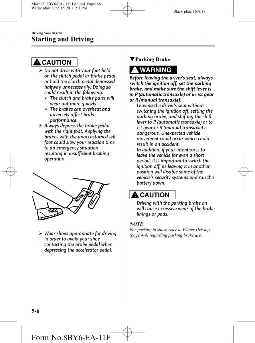 Mazda 3 II 2 owners manual / page 168