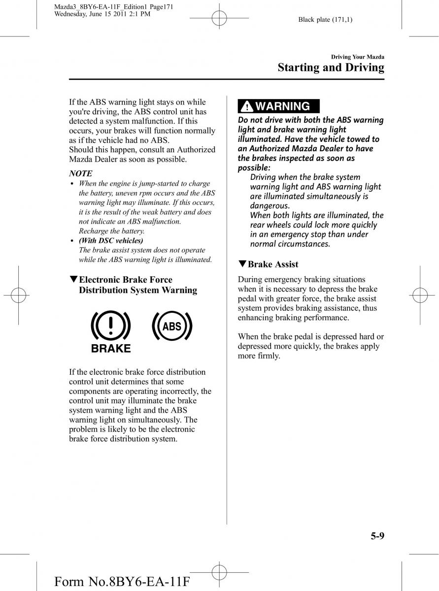 Mazda 3 II 2 owners manual / page 171