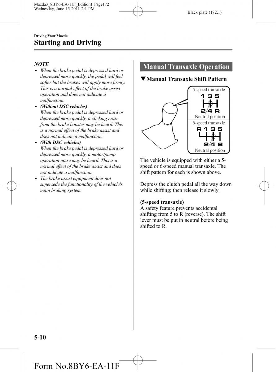 Mazda 3 II 2 owners manual / page 172