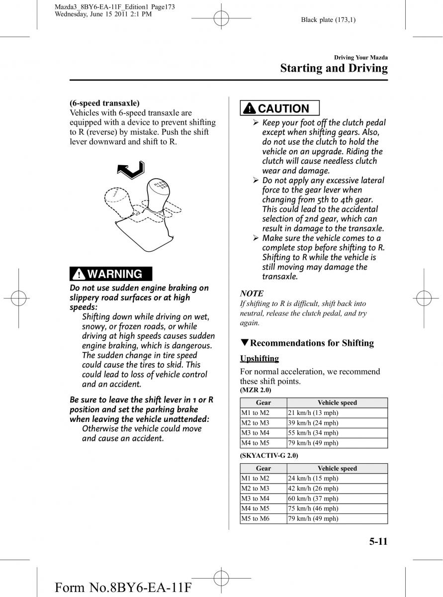 Mazda 3 II 2 owners manual / page 173