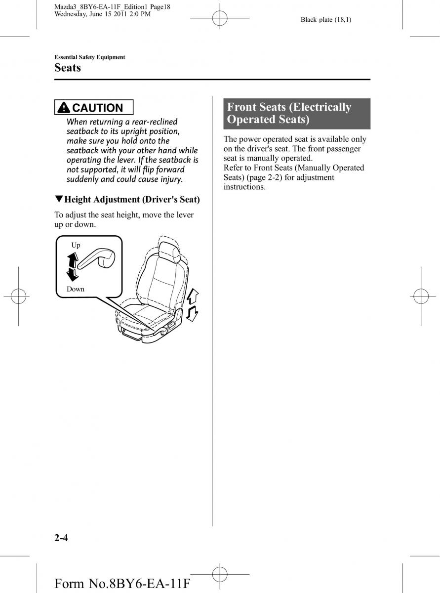 Mazda 3 II 2 owners manual / page 18