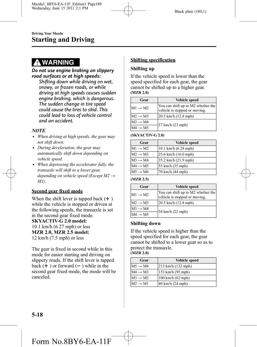 Mazda 3 II 2 owners manual / page 180