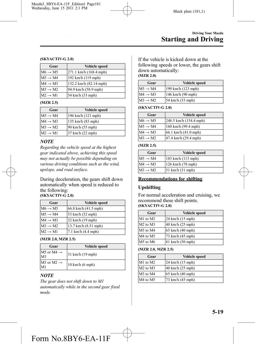 Mazda 3 II 2 owners manual / page 181