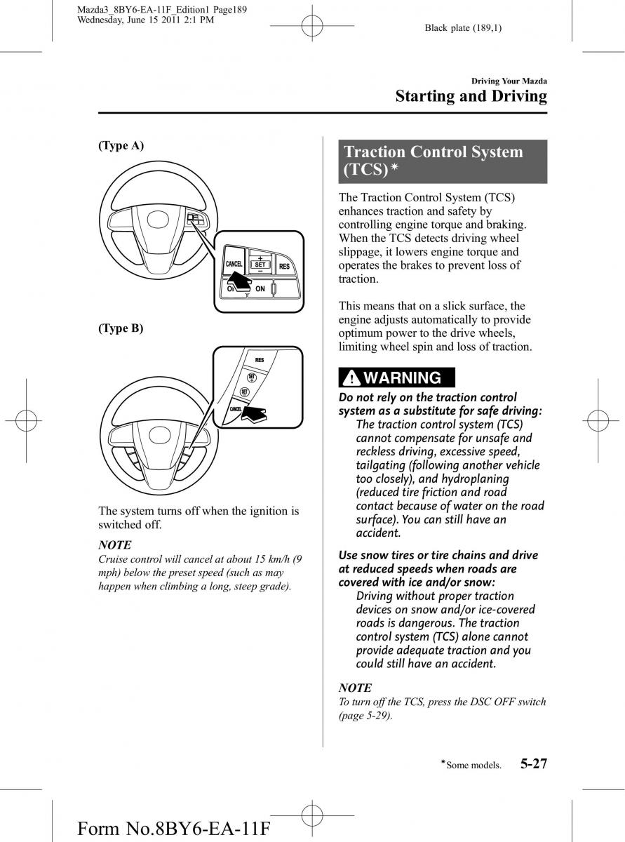 Mazda 3 II 2 owners manual / page 189