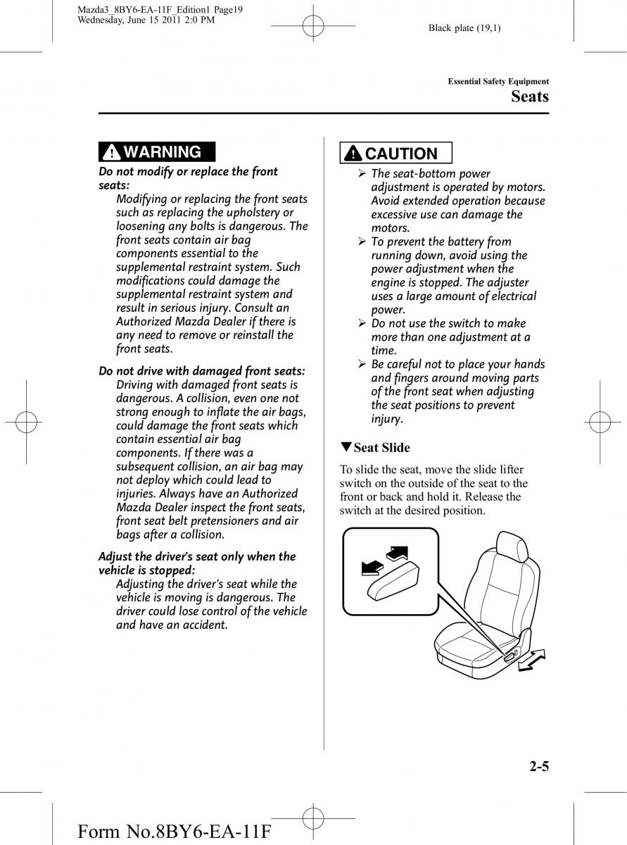 Mazda 3 II 2 owners manual / page 19