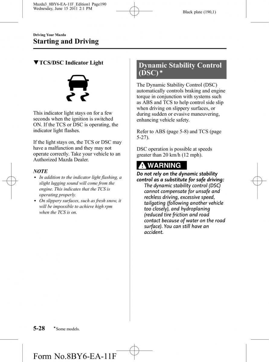 Mazda 3 II 2 owners manual / page 190