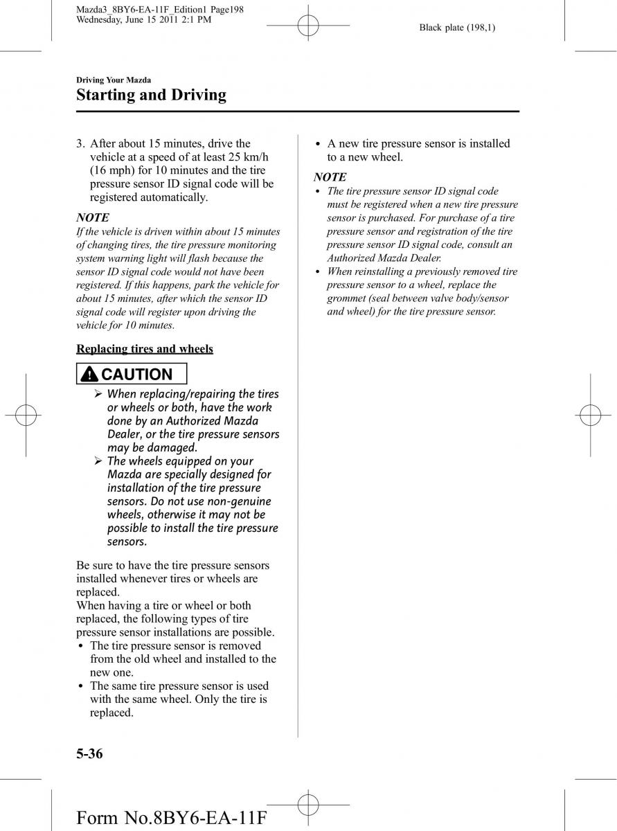 Mazda 3 II 2 owners manual / page 198