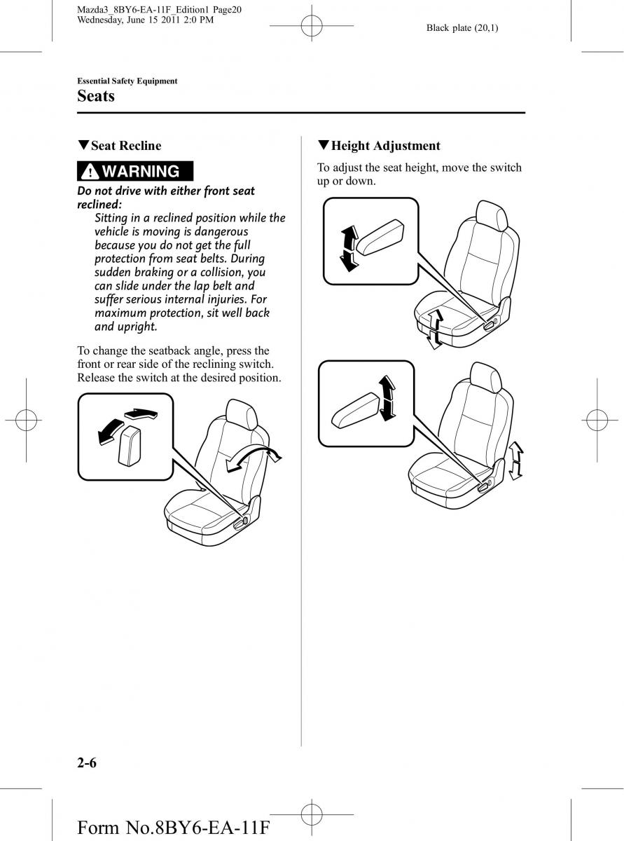 Mazda 3 II 2 owners manual / page 20