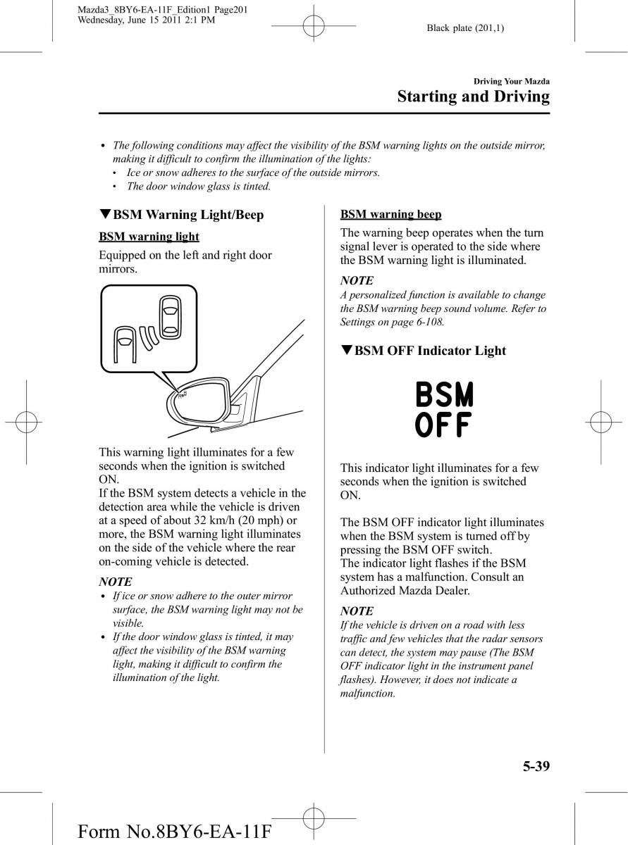 Mazda 3 II 2 owners manual / page 201