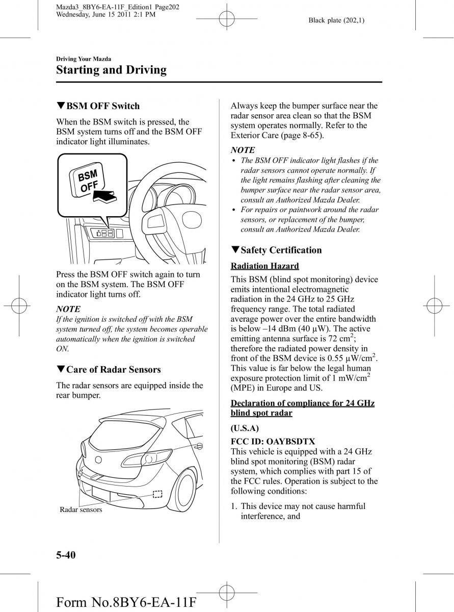 Mazda 3 II 2 owners manual / page 202