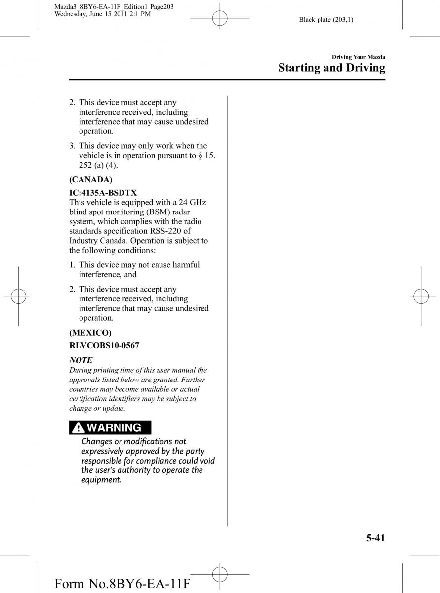 Mazda 3 II 2 owners manual / page 203