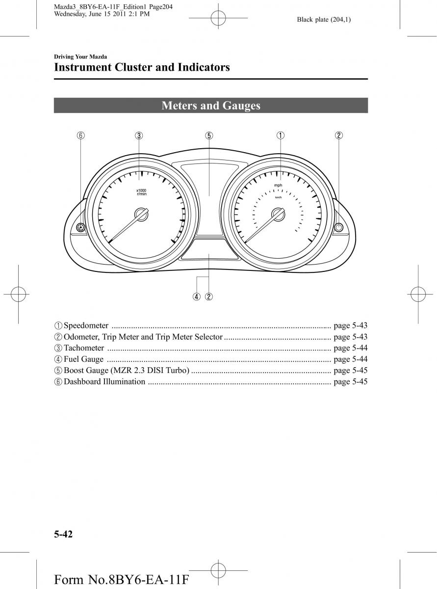 Mazda 3 II 2 owners manual / page 204