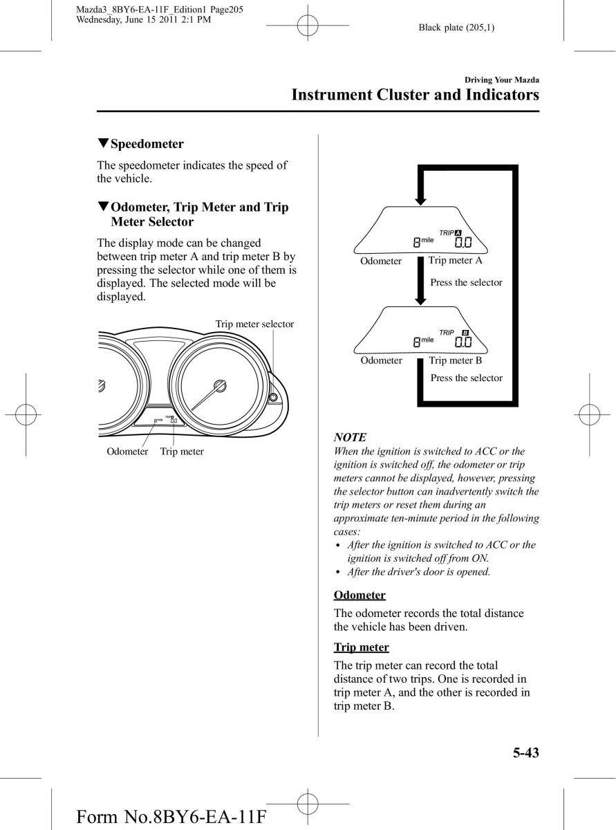 Mazda 3 II 2 owners manual / page 205