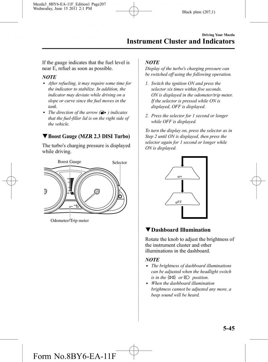 Mazda 3 II 2 owners manual / page 207