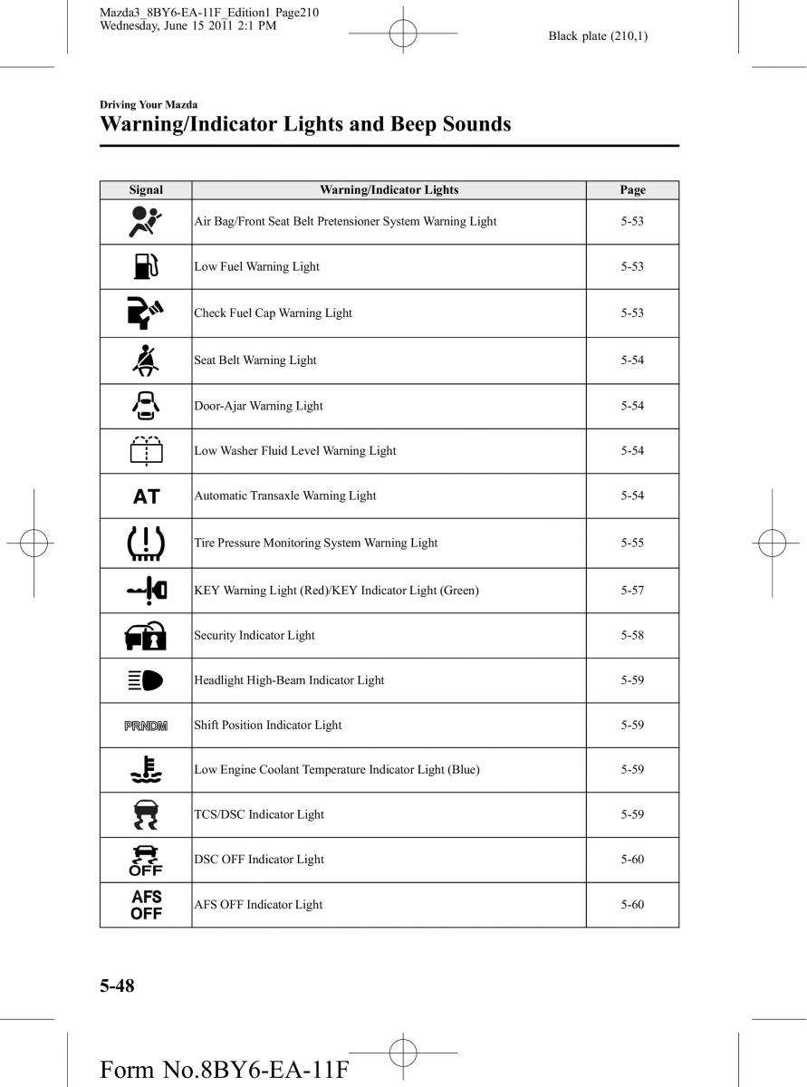 Mazda 3 II 2 owners manual / page 210