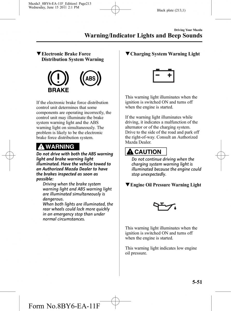 Mazda 3 II 2 owners manual / page 213