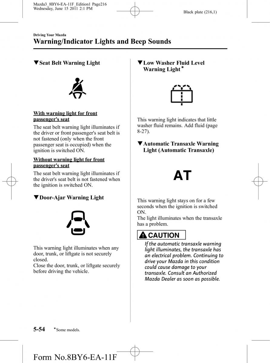 Mazda 3 II 2 owners manual / page 216