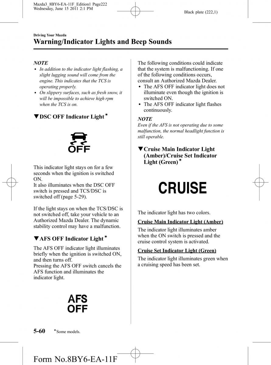 Mazda 3 II 2 owners manual / page 222