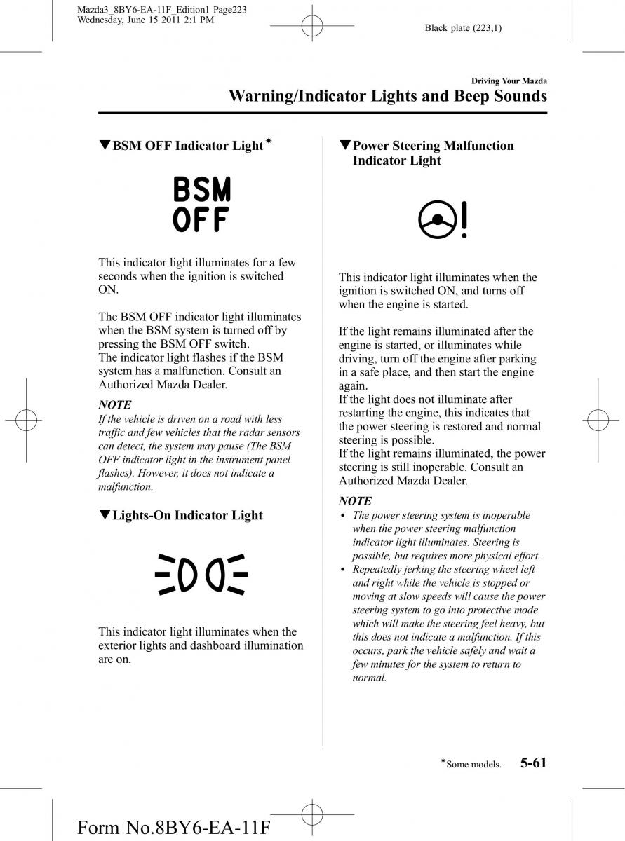 Mazda 3 II 2 owners manual / page 223