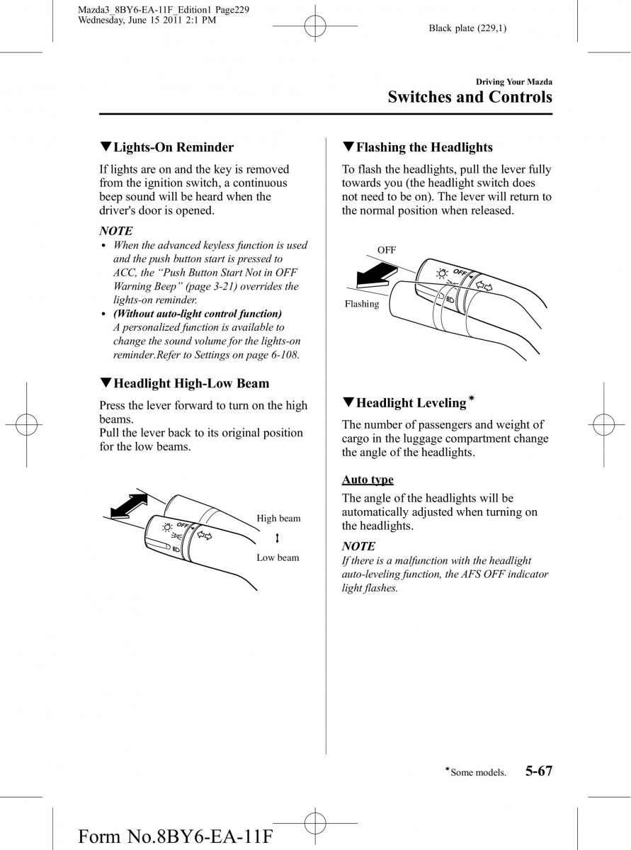 Mazda 3 II 2 owners manual / page 229