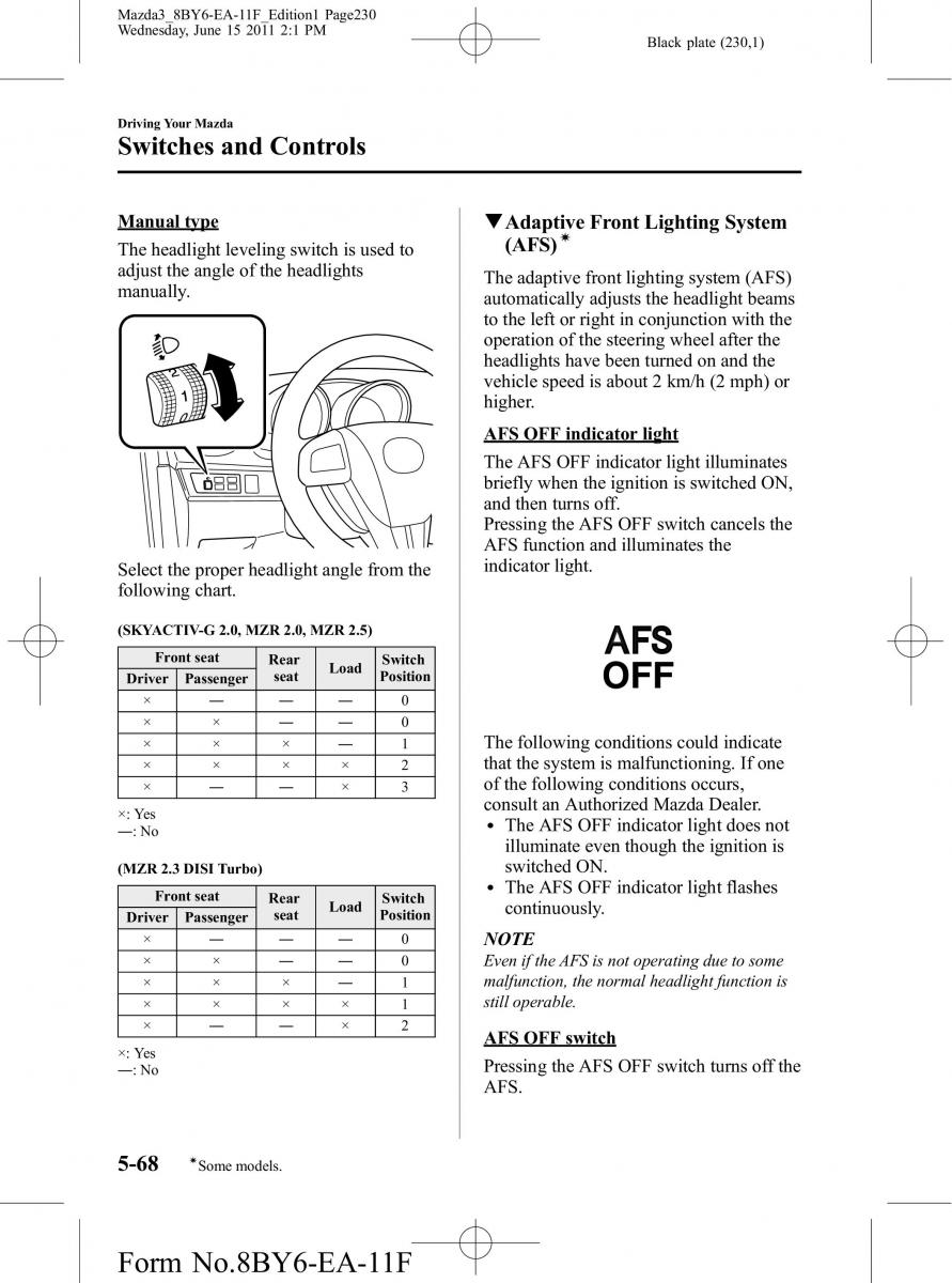 Mazda 3 II 2 owners manual / page 230