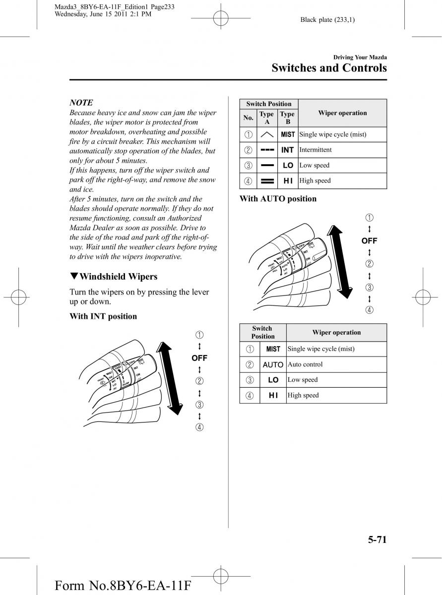 Mazda 3 II 2 owners manual / page 233