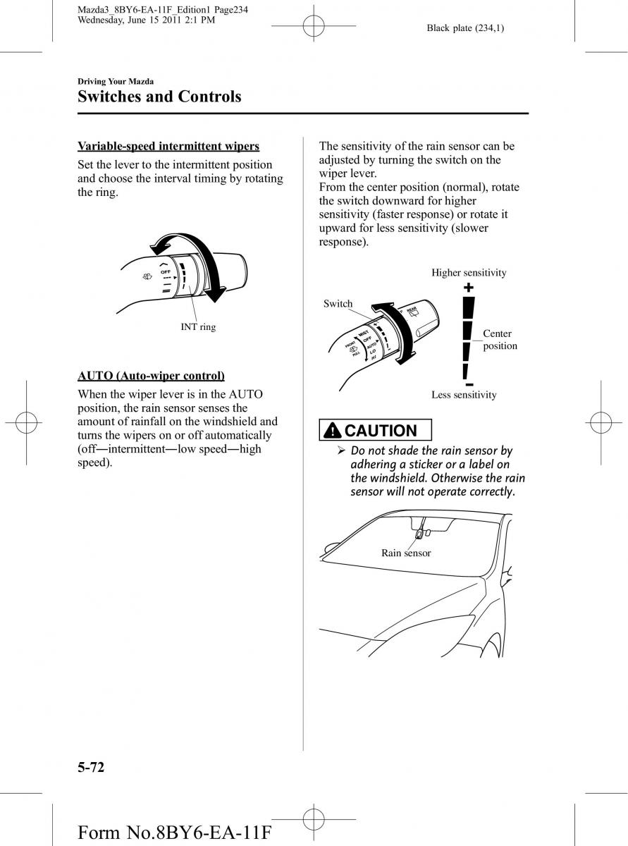 Mazda 3 II 2 owners manual / page 234