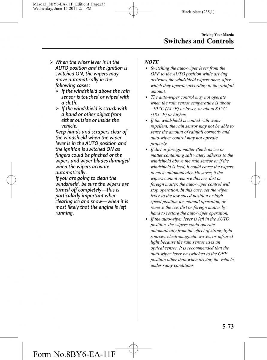 Mazda 3 II 2 owners manual / page 235