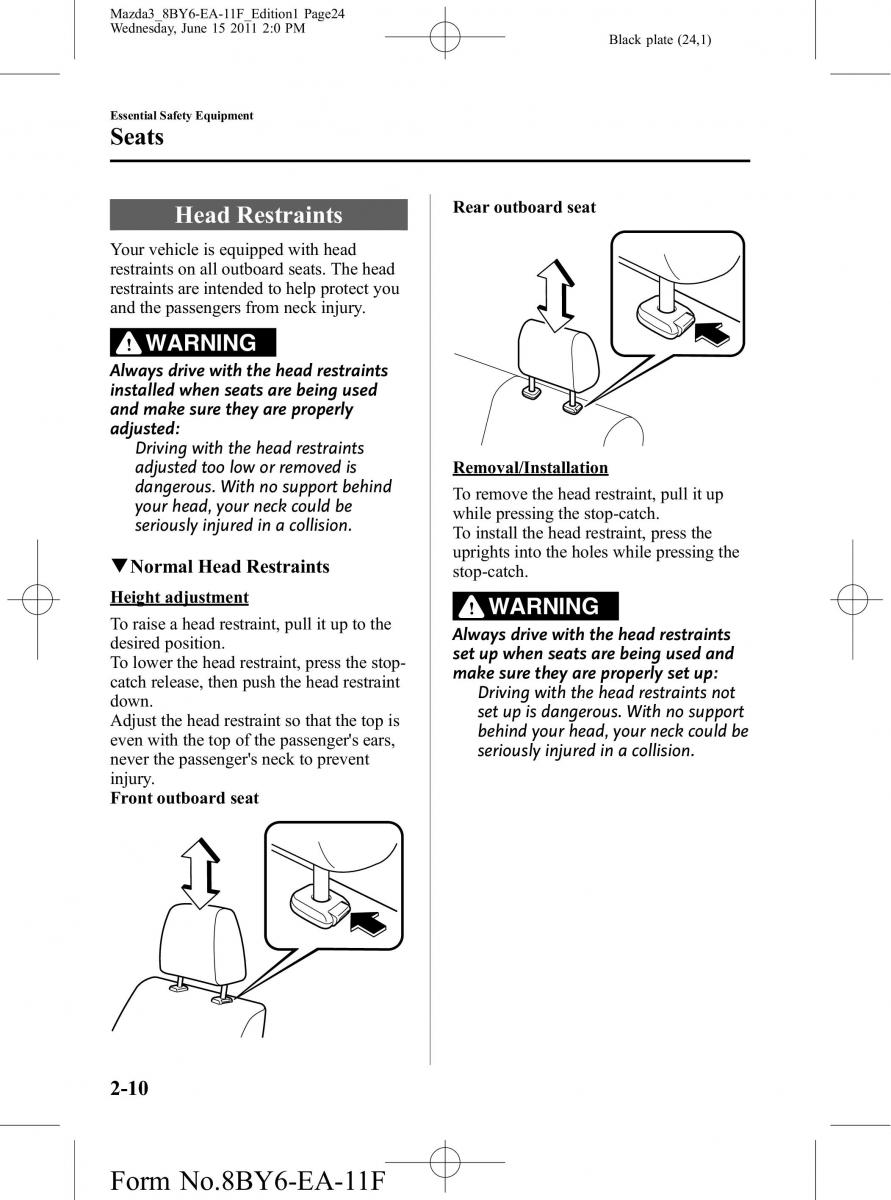 Mazda 3 II 2 owners manual / page 24