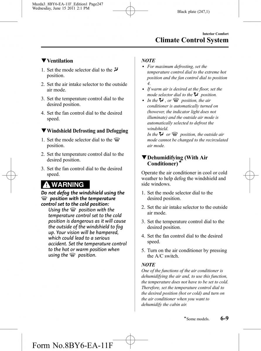 Mazda 3 II 2 owners manual / page 247