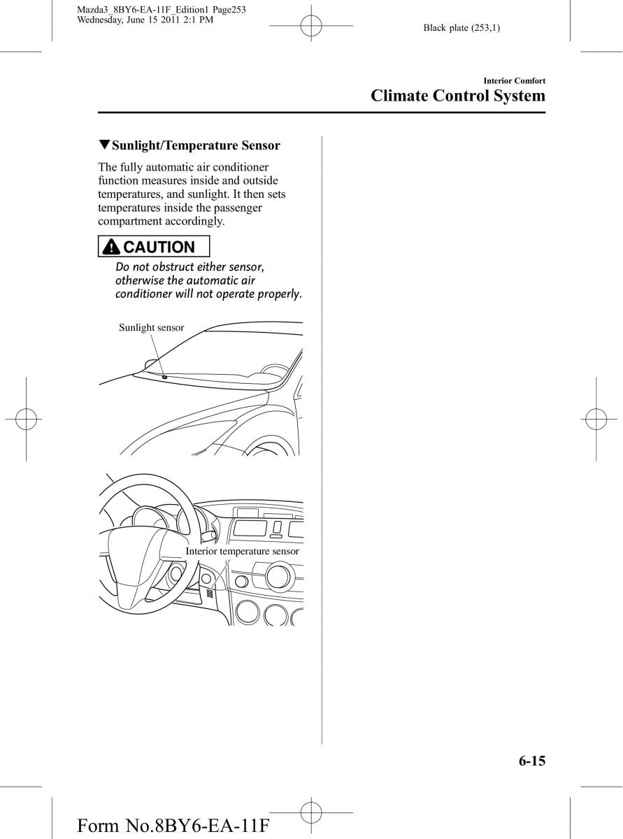 Mazda 3 II 2 owners manual / page 253