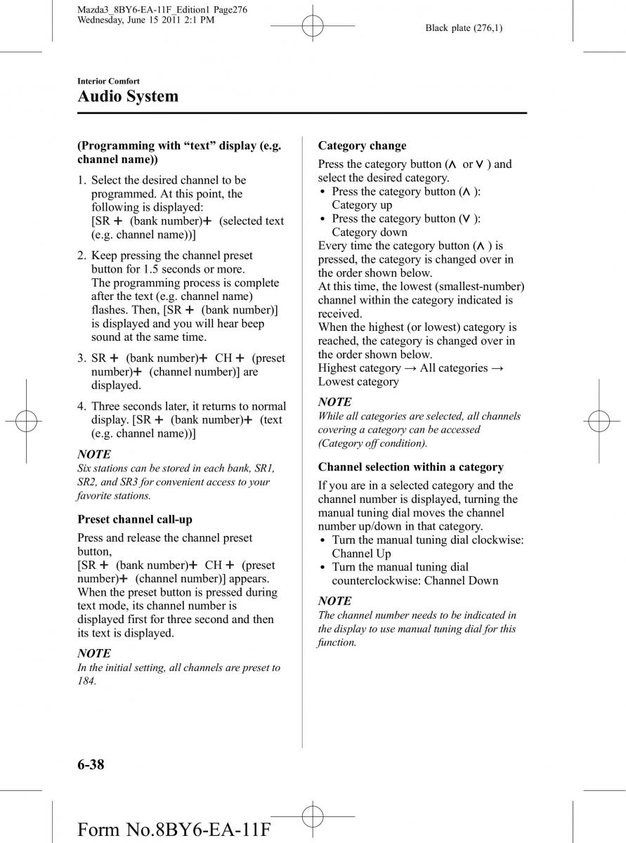 Mazda 3 II 2 owners manual / page 276