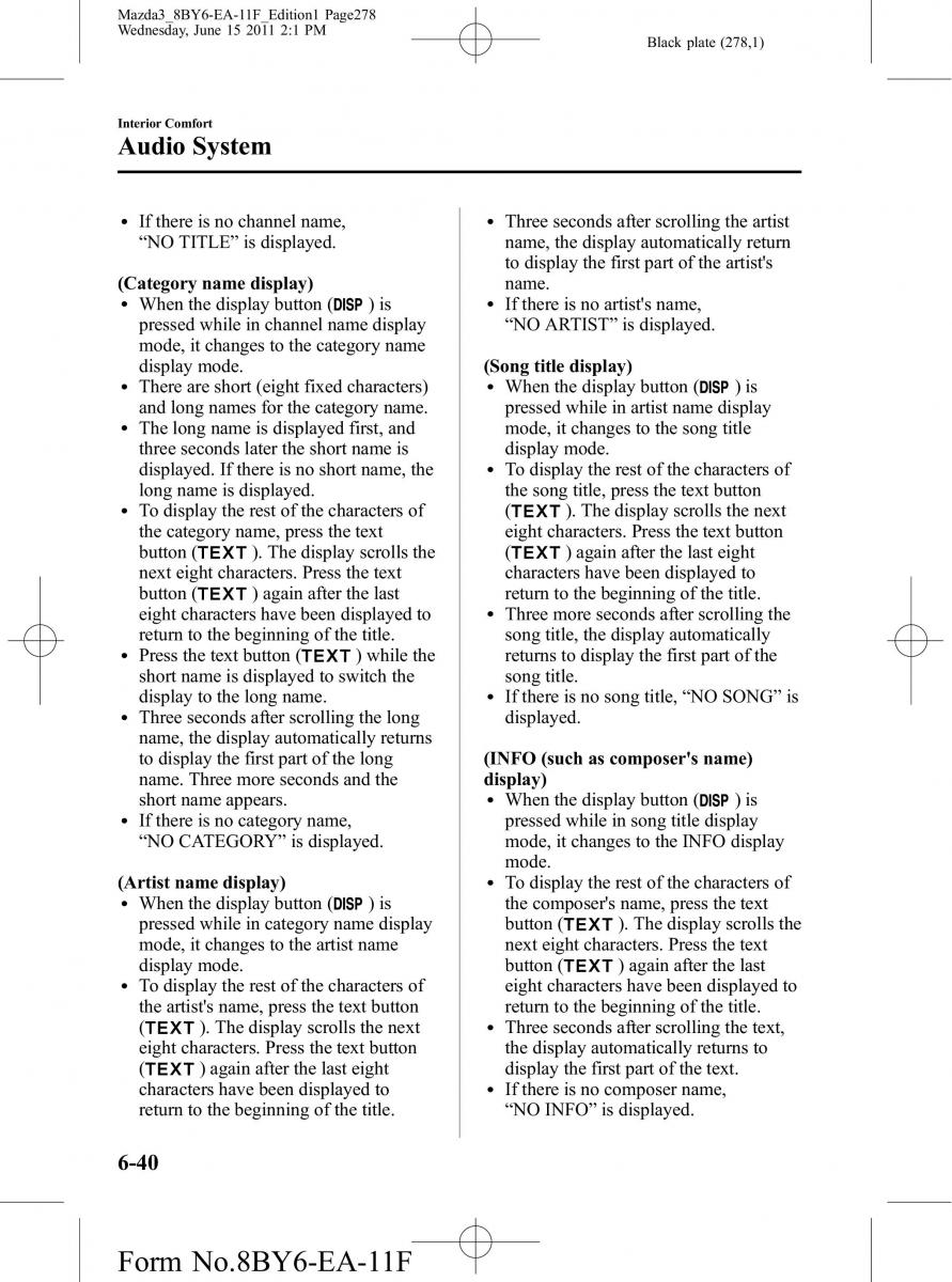 Mazda 3 II 2 owners manual / page 278