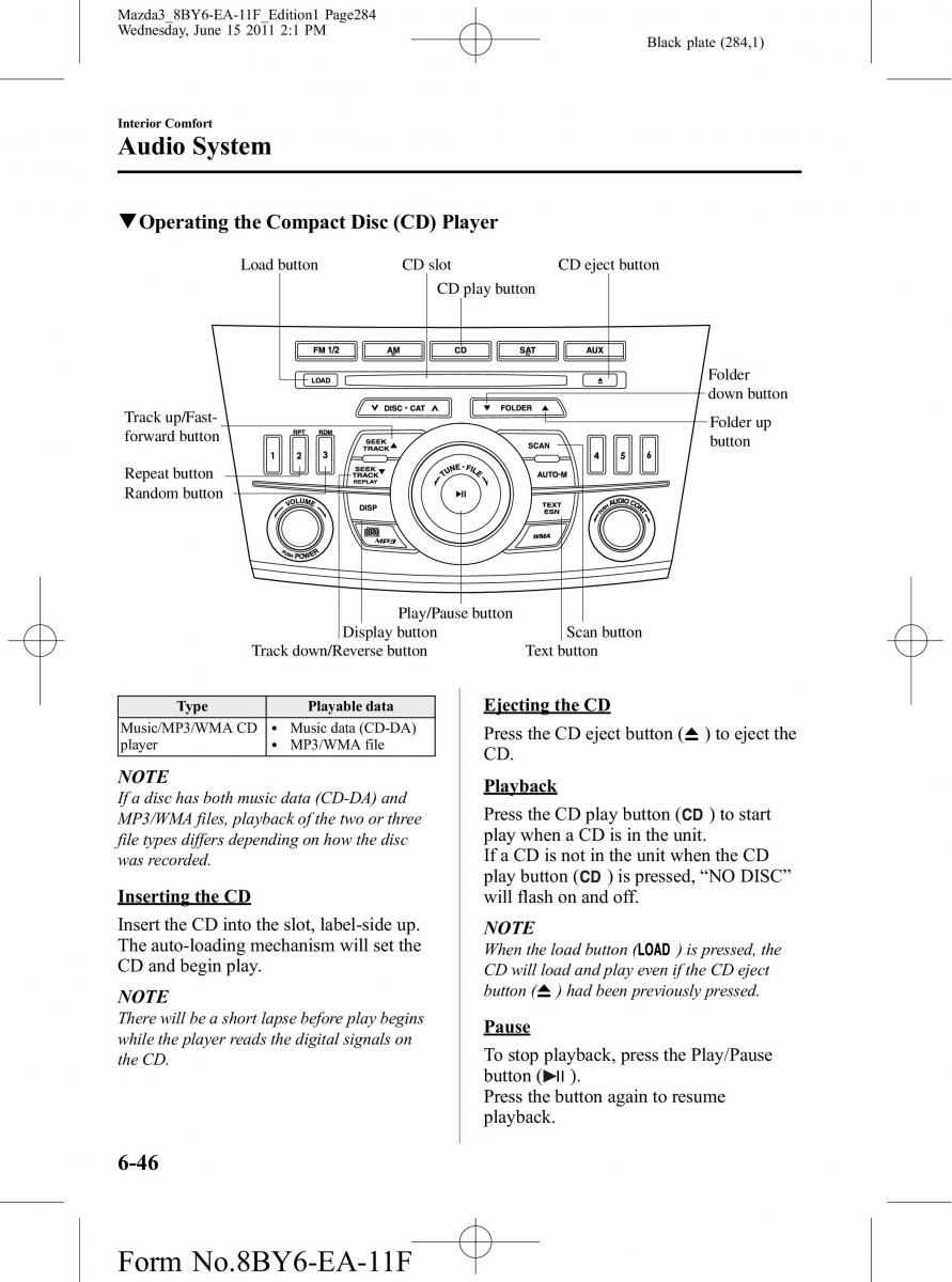 Mazda 3 II 2 owners manual / page 284