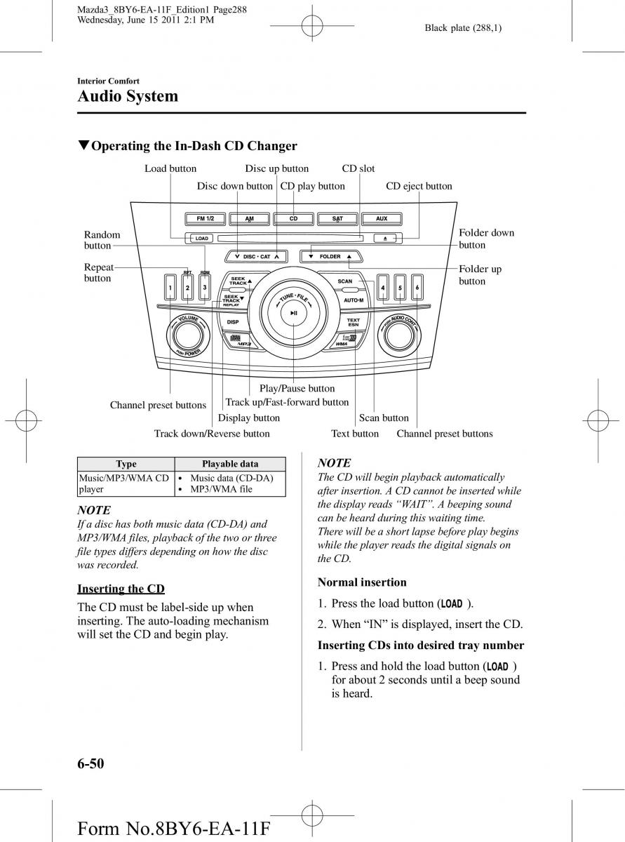 Mazda 3 II 2 owners manual / page 288