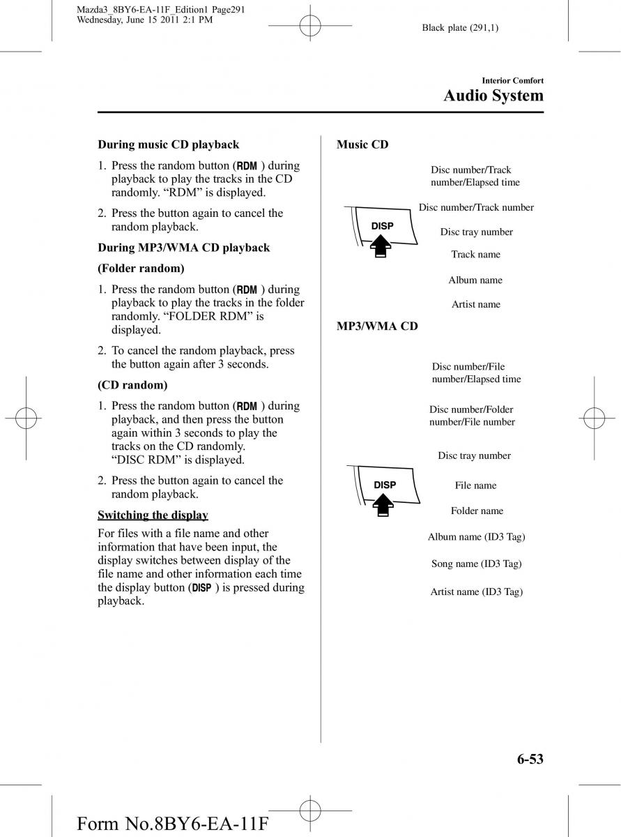 Mazda 3 II 2 owners manual / page 291