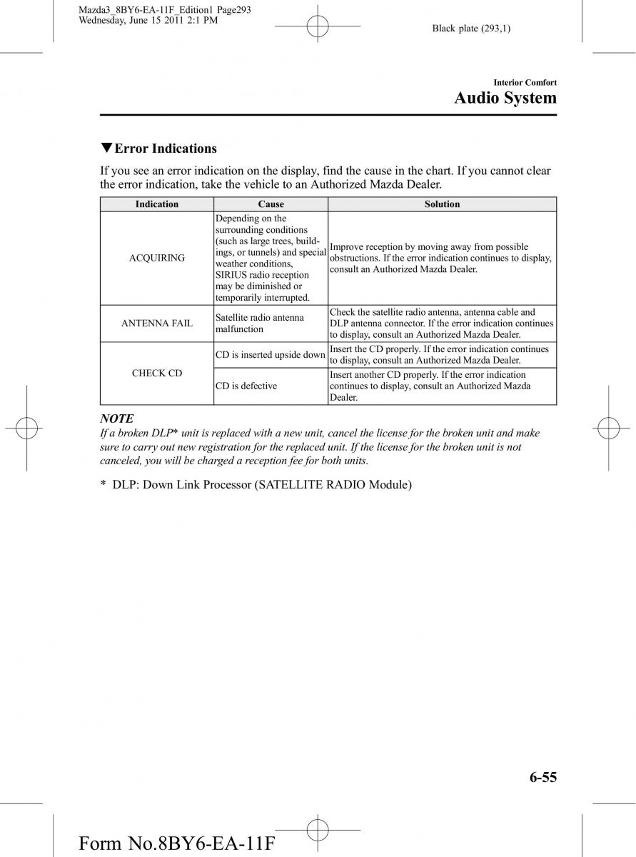 Mazda 3 II 2 owners manual / page 293