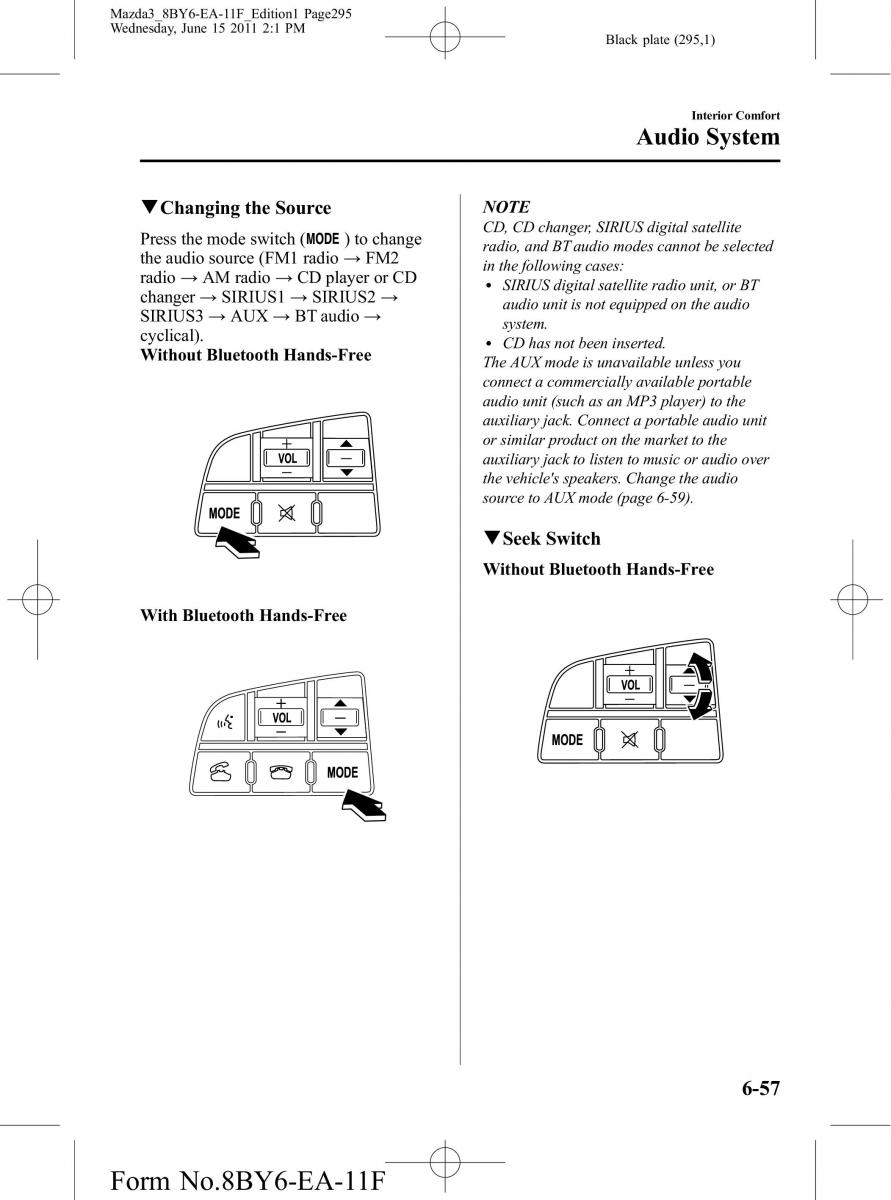 Mazda 3 II 2 owners manual / page 295