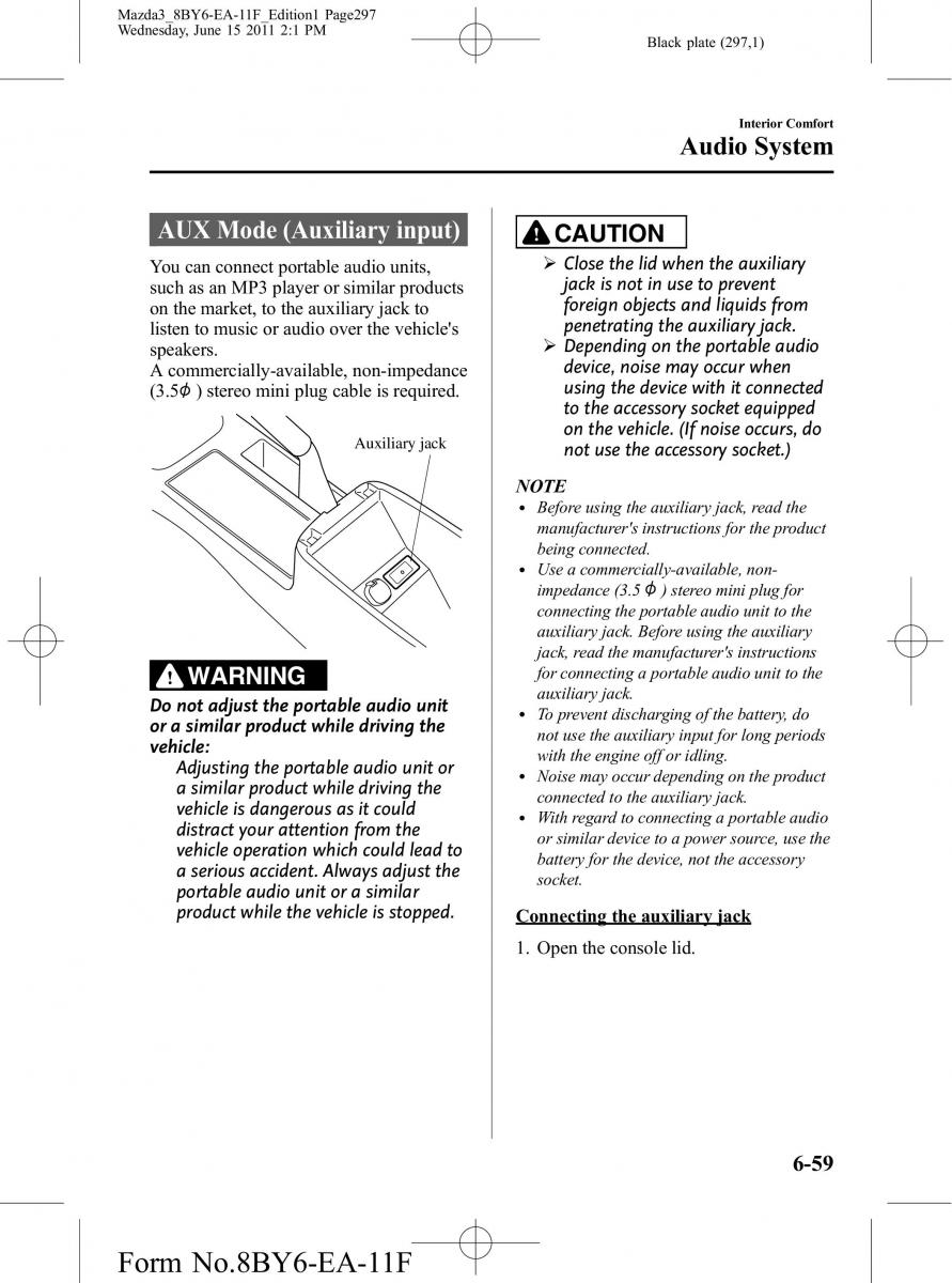 Mazda 3 II 2 owners manual / page 297