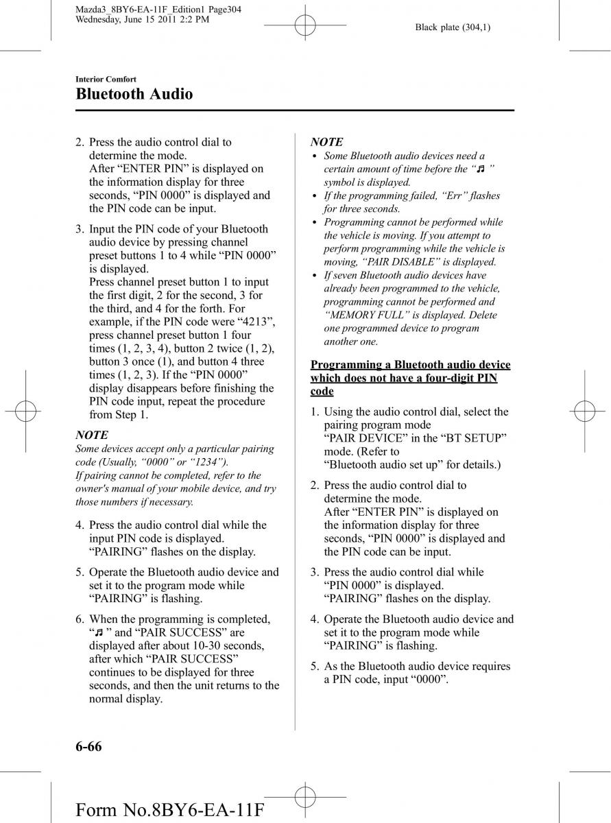 Mazda 3 II 2 owners manual / page 304