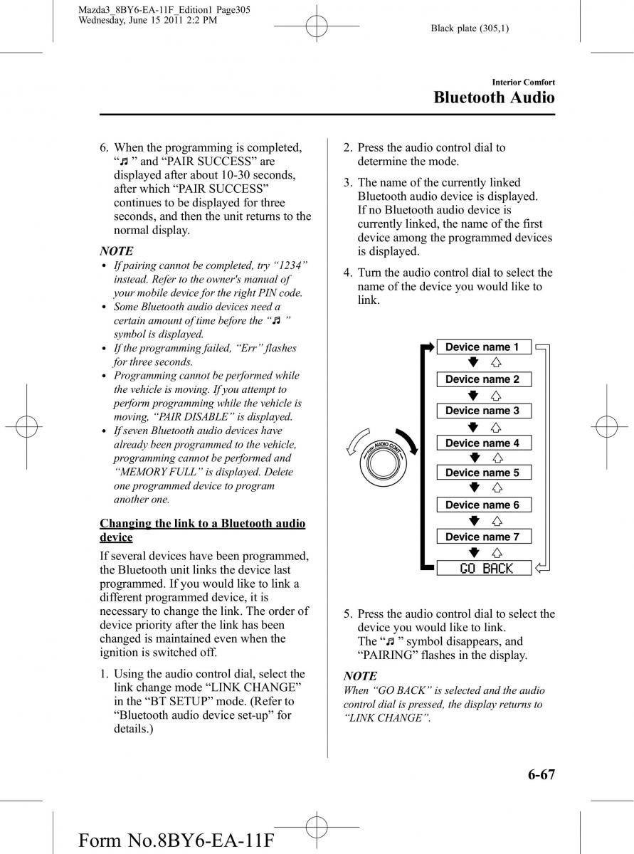 Mazda 3 II 2 owners manual / page 305