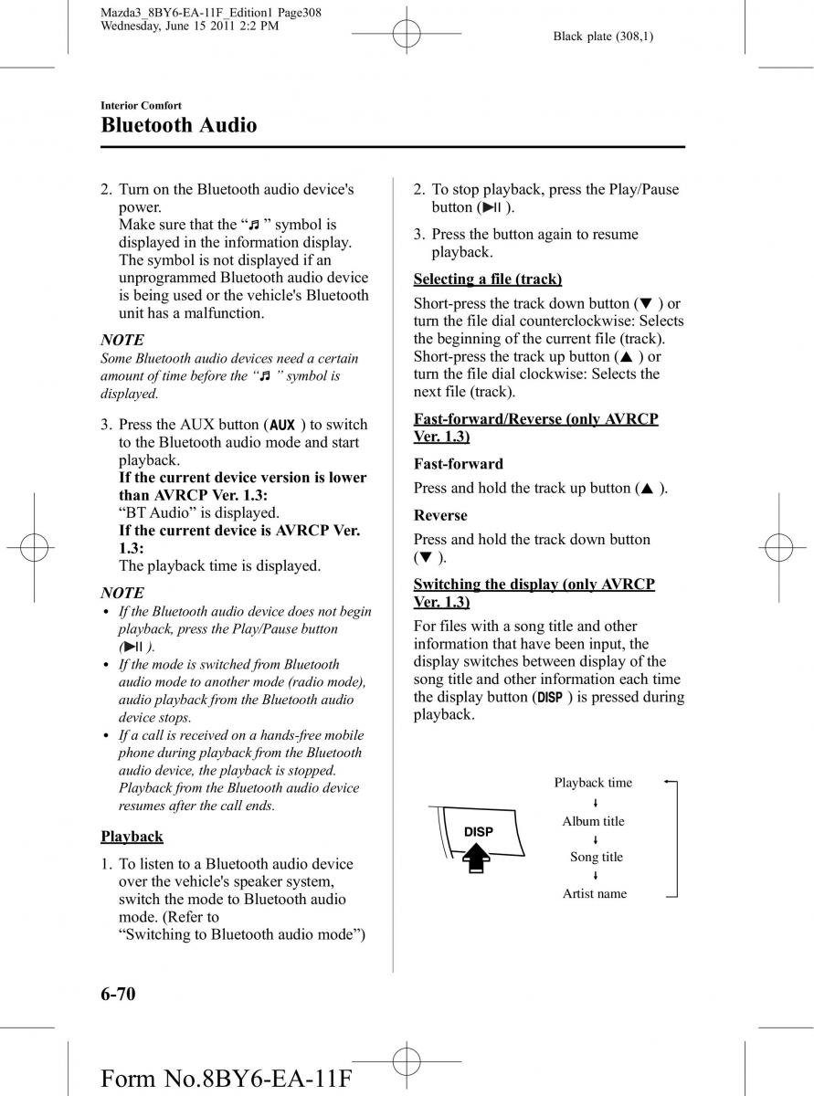 Mazda 3 II 2 owners manual / page 308