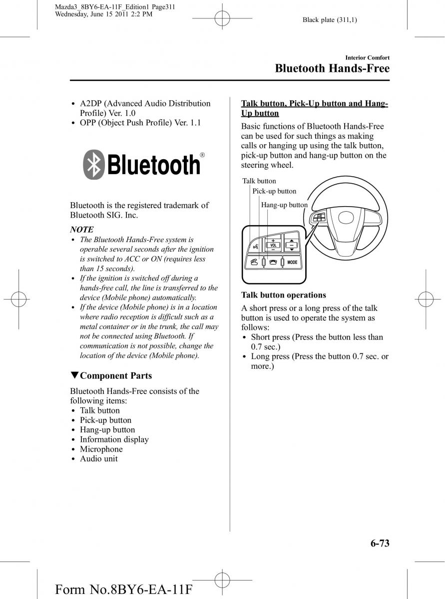 Mazda 3 II 2 owners manual / page 311