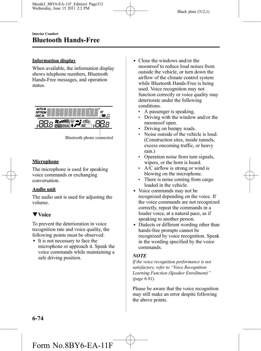 Mazda 3 II 2 owners manual / page 312