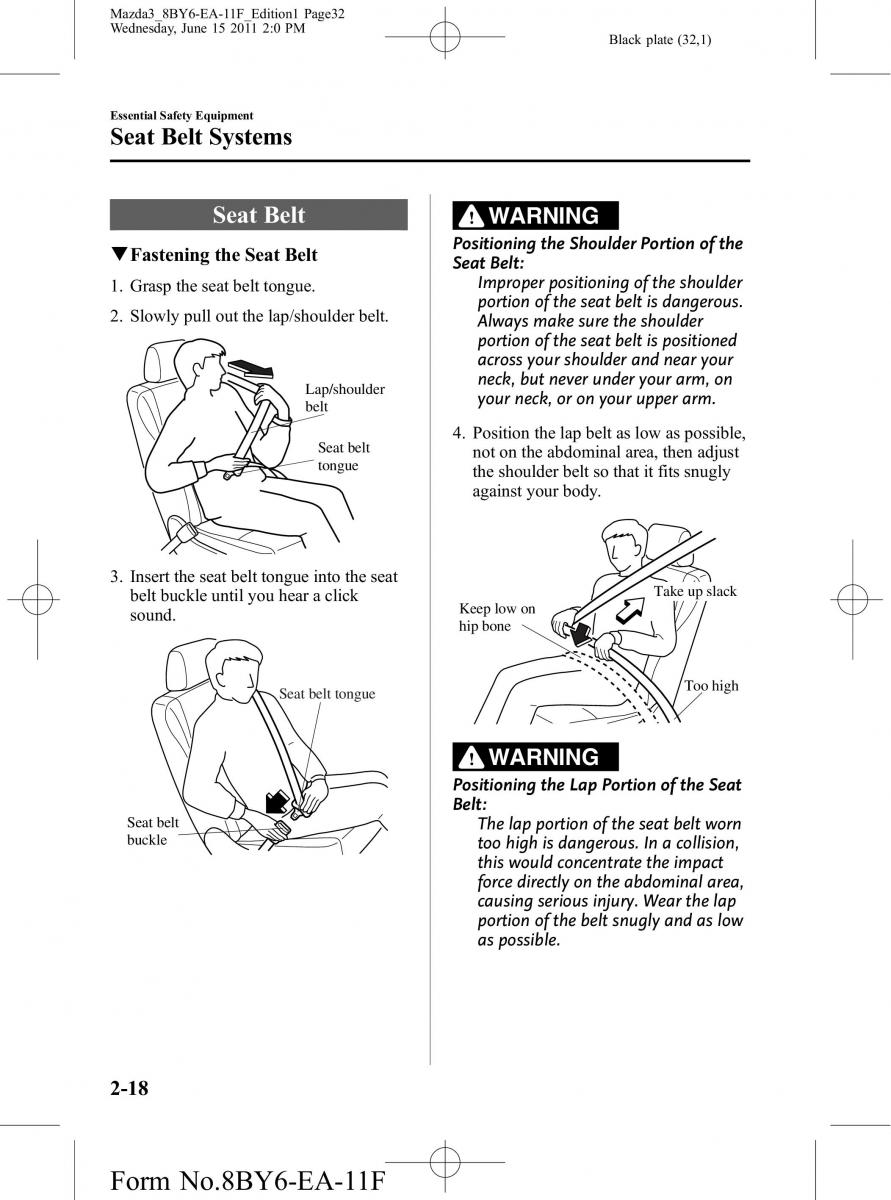 Mazda 3 II 2 owners manual / page 32