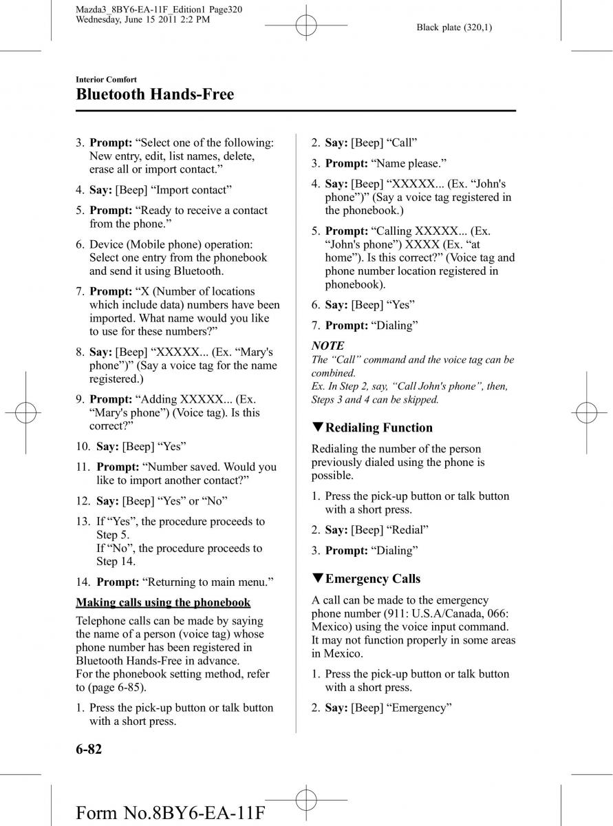 Mazda 3 II 2 owners manual / page 320