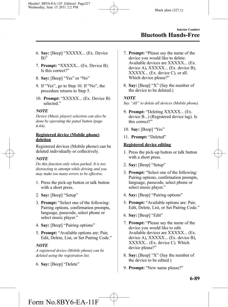 Mazda 3 II 2 owners manual / page 327