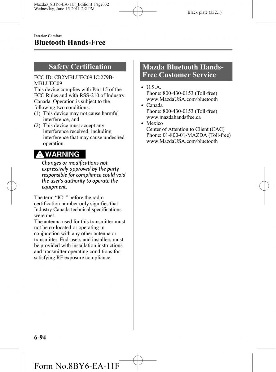 Mazda 3 II 2 owners manual / page 332